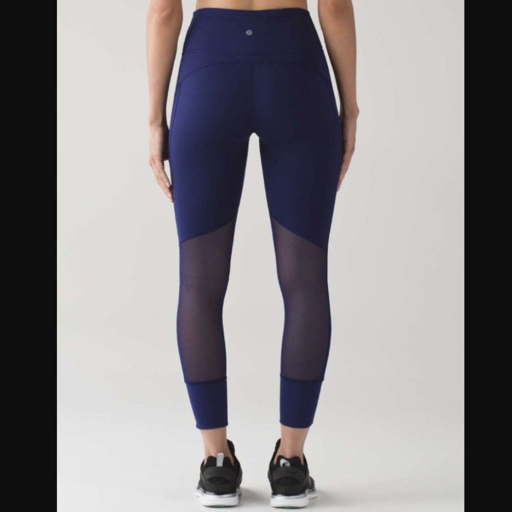 Lululemon Mesh Navy 7/8 Length Full On Luon Rare
